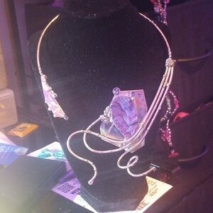 Elegant Silver and Purple Necklace